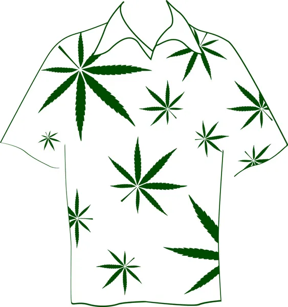 Shirt met marihuana bladeren Stockvector