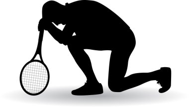 Tennis player disappointed clipart