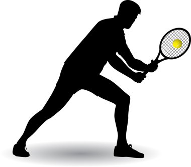 Tennis player silhouette clipart