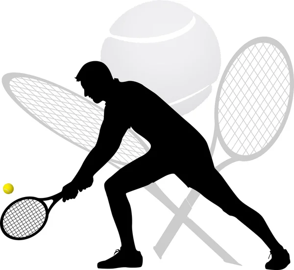 Tenis oyuncusu siluet — Stok Vektör