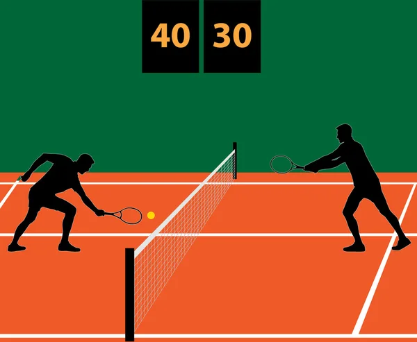 Теннисный матч на глине — стоковый вектор