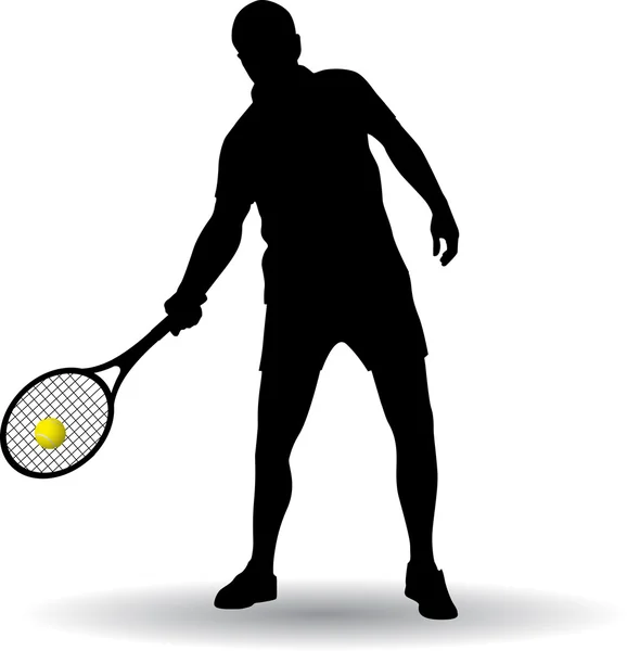 Silueta de jugador de tenis — Archivo Imágenes Vectoriales