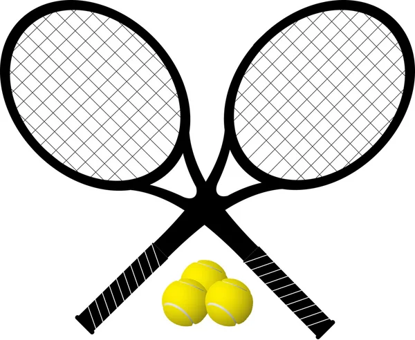 Tennisrackets en ballen — Stockvector