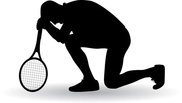 Tennisspeler teleurgesteld Stockvector