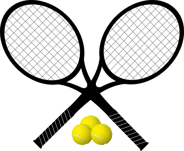 Tennisrackets en ballen Stockillustratie
