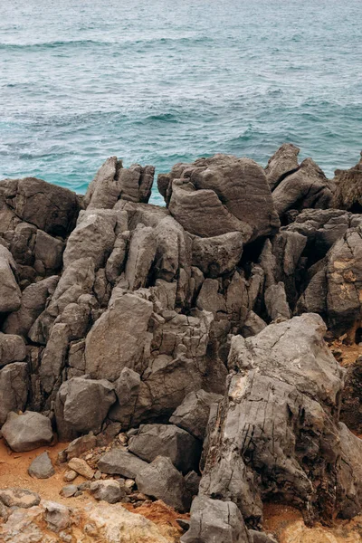 Naturaleza Ondas Oceánicas Barranco Las Rocas Portugal — Foto de Stock