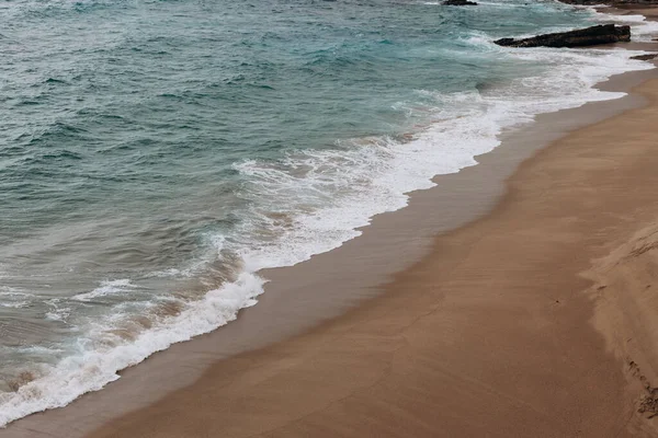 Хвилі Розбиваються Берег Beach View Атлантичне Узбережжя Океану Кабо Рока — стокове фото