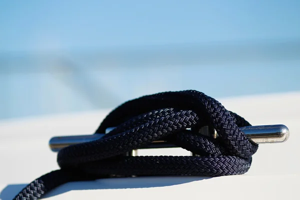 Black rope knot — Stock Photo, Image