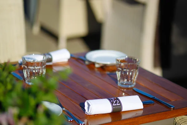 空カフェのテーブル — ストック写真