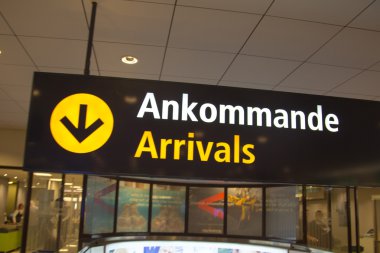 arlanda Havaalanı'nda geliş işareti