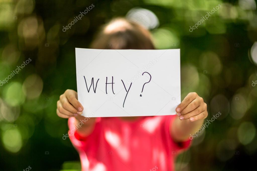 Girl with Why sign