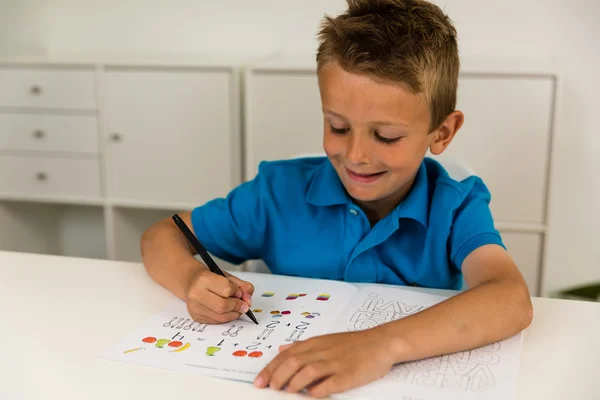 Chico haciendo tarea — Foto de Stock