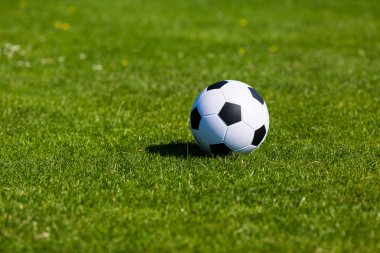 Futbol topu ile yeşil saha