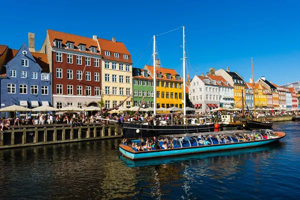 Kanaal van Nyhavn in Kopenhagen — Stockfoto