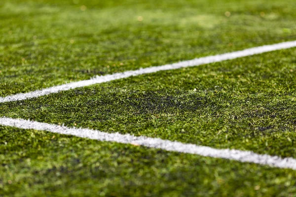 Line on soccer pitch — Stock Photo, Image