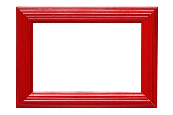 Blank Red Wooden Picture Photo Frame Isolated White Background — Stock Photo, Image