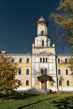 View of the fire tower of the Suschevsky police station, 1850s, the building now houses the Central Museum of the Russian Interior Ministry: Moscow, Russia - 06 October 2021
