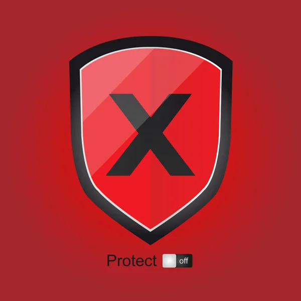 Symbole du bouclier rouge - sécurité — Image vectorielle