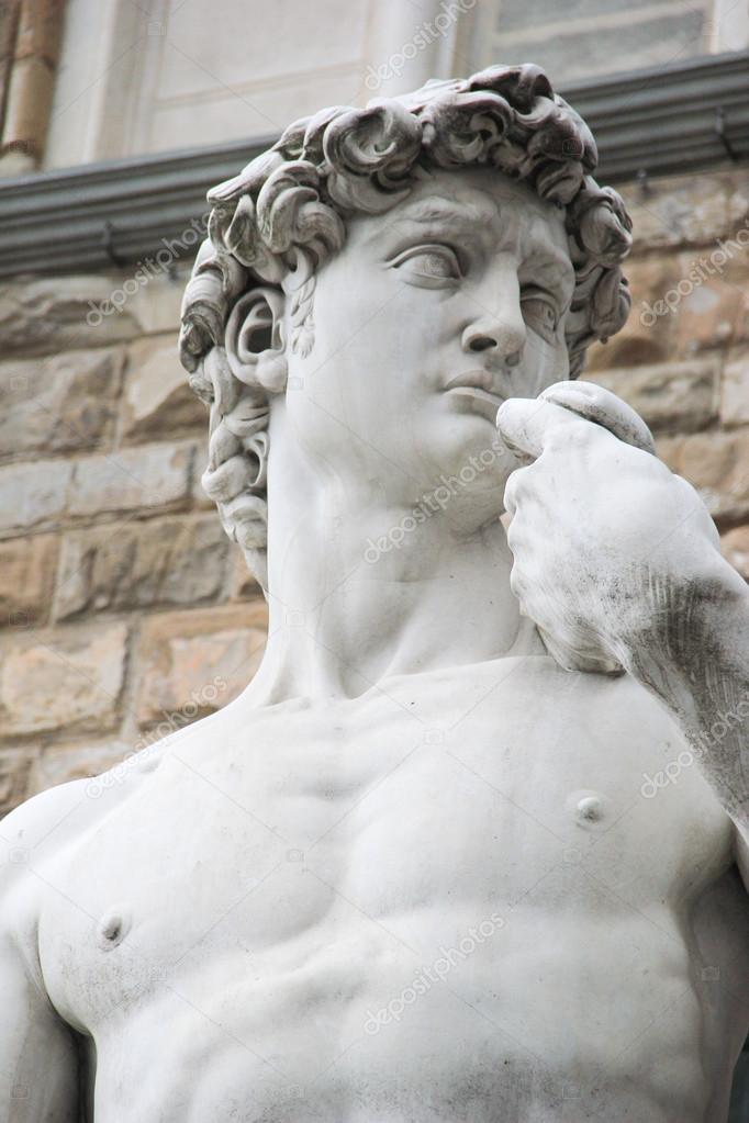 Close up of statue of David by Michelangelo, Florence