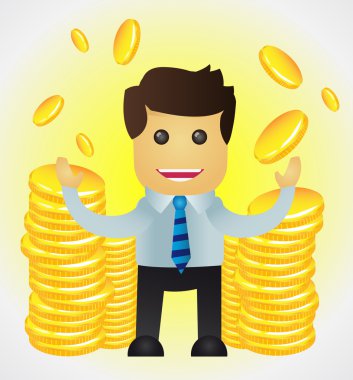 altın para destesi ile başarılı bir iş adamı