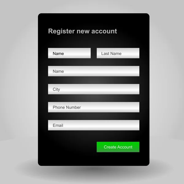 kayıt web sitesi formu