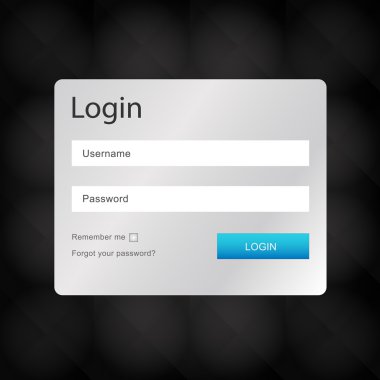 vektör giriş arayüzü - username ve parola