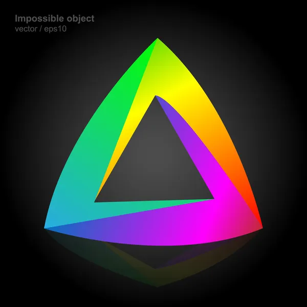 Abstracte symbool, onmogelijk object, driehoek kleurrijke — Stockvector