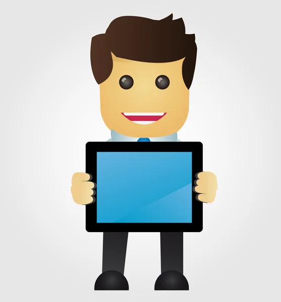 Homme d'affaires avec tablette PC — Image vectorielle