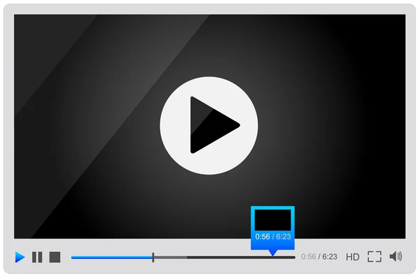 Video lejátszó web, minimalista design — Stock Vector