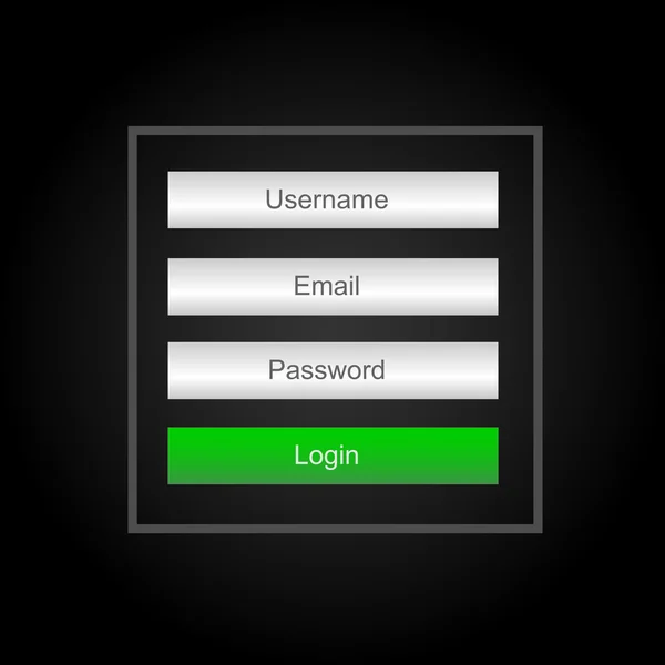 Vector login interface - gebruikersnaam en wachtwoord — Stockvector