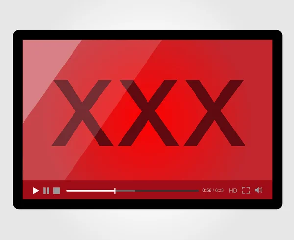 Reproductor de vídeo para web, XXX Adulto — Archivo Imágenes Vectoriales