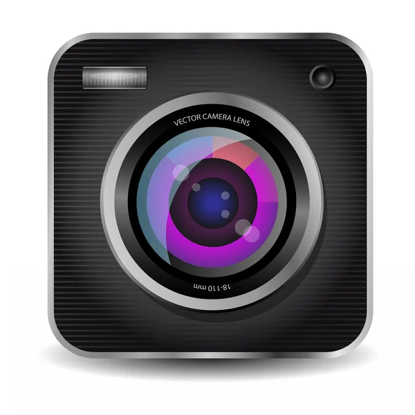 Ícone do aplicativo da câmera. Lente colorida — Vetor de Stock