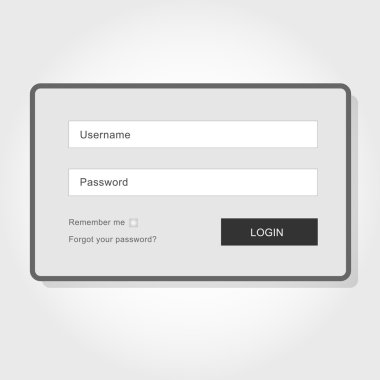 vektör giriş arayüzü - username ve parola