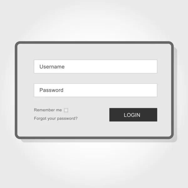 Interfaccia di login vettoriale - nome utente e password — Vettoriale Stock