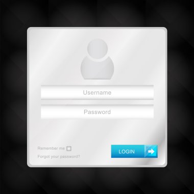 vektör giriş arayüzü - username ve parola