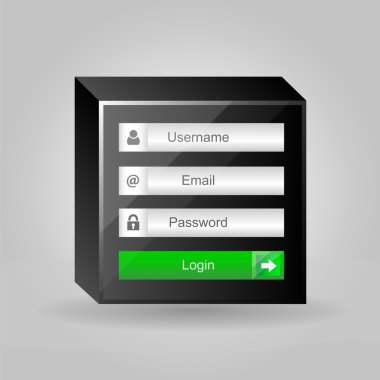 vektör giriş arayüzü - username ve parola