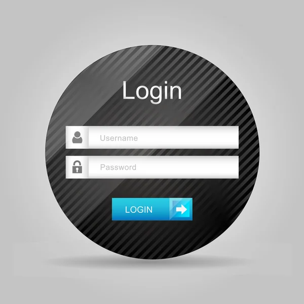 Interface de login vetorial - nome de usuário e senha — Vetor de Stock