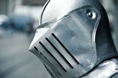 demir Ortaçağ kask, yakın çekim