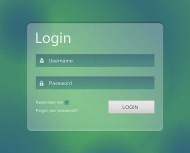 vektör giriş arayüzü - username ve parola