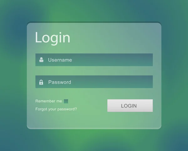 Interface de login vetorial - nome de usuário e senha —  Vetores de Stock