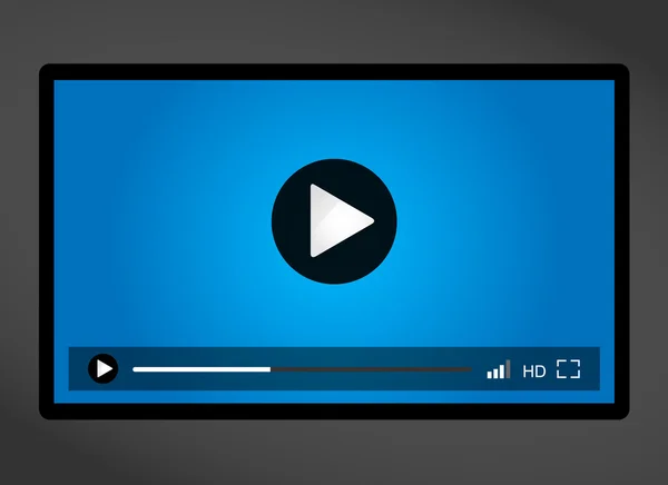 Reproductor de vídeo para web, diseño minimalista — Vector de stock