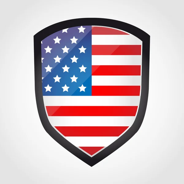 Escudo com bandeira para dentro - Estados Unidos - vector —  Vetores de Stock