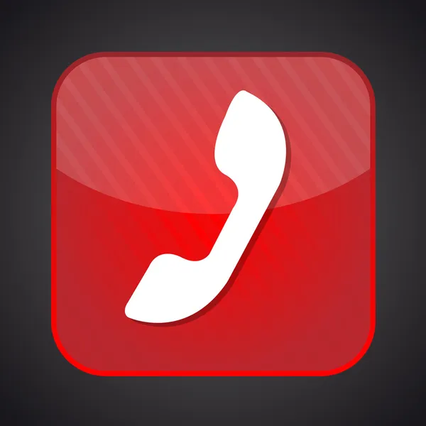 Icona del telefono - pulsante app vettoriale rosso — Vettoriale Stock