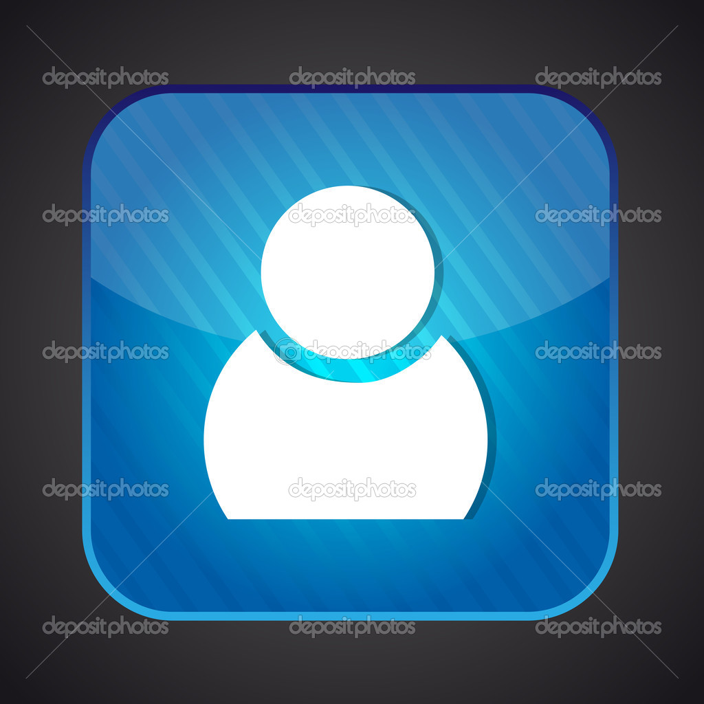 User icon - vector blue app button