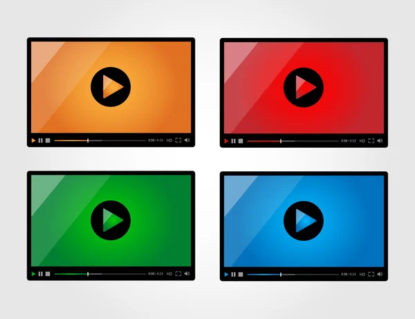 Farklı renklerde web için video oynatıcı