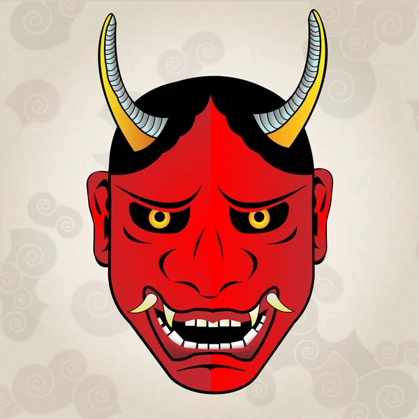 Hannya maskerar, japansk tatuering — Stock vektor