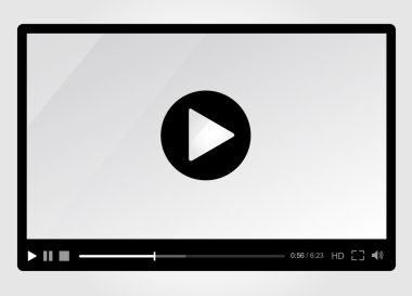 Video player for web, minimalistic design clipart