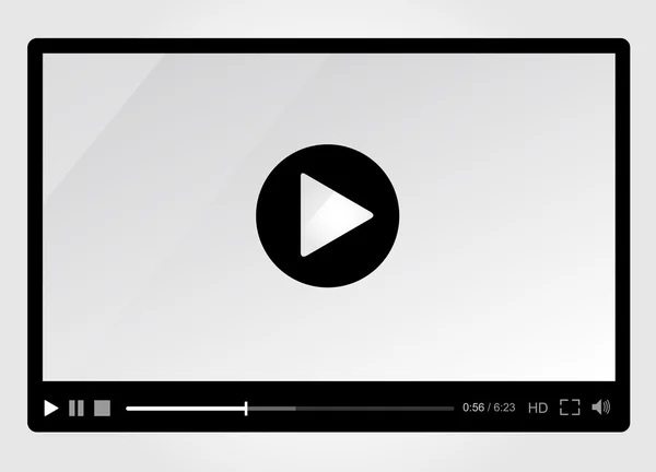 Video player voor het web, minimalistisch design — Stockvector