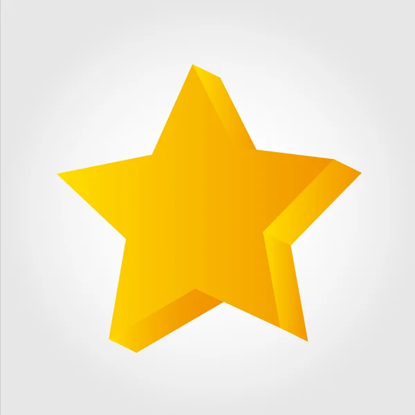 Golden star icon, 3d — Stock Vector