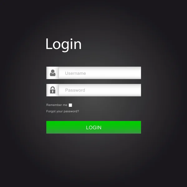 Interfaccia di login vettoriale - nome utente e password — Vettoriale Stock